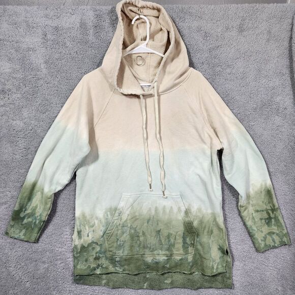 Young Fabulous & Broke Hoodie Size Medium Green Tan Tie Dye Terry‎ Cloth - Picture 1 of 7